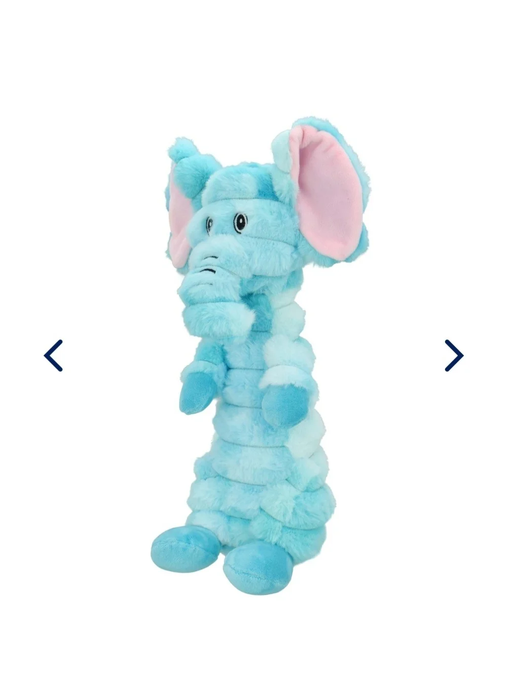 Multipet International Squeeky Dog Toy Lot Blue Elephant & Rainbow Cow Large New